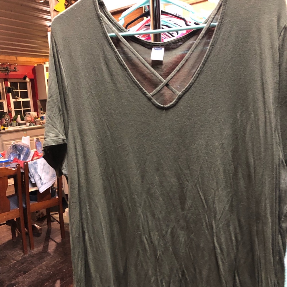 Old navy Olive Green V-Neck Top